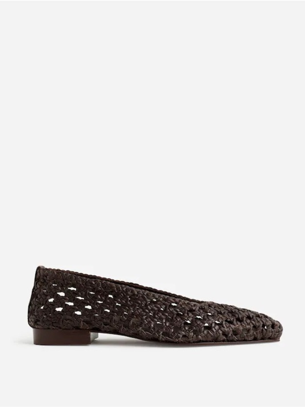 Madewell Chocolate Brown Woven Leather Pointed-Toe Flats